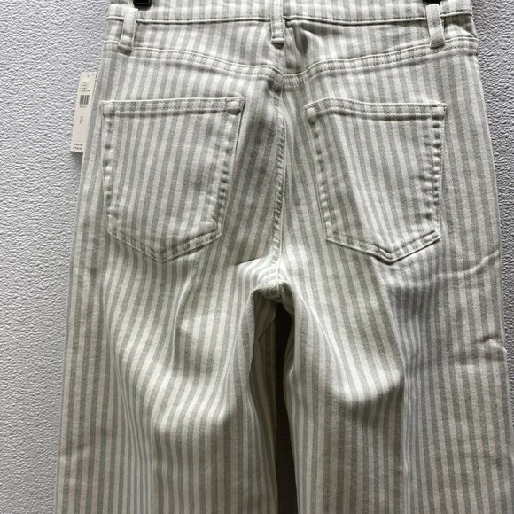 FRAME Women’s The Anchor Striped Crop Pants – Sea Mist Stripe – Size 27 - Picture 5 of 11